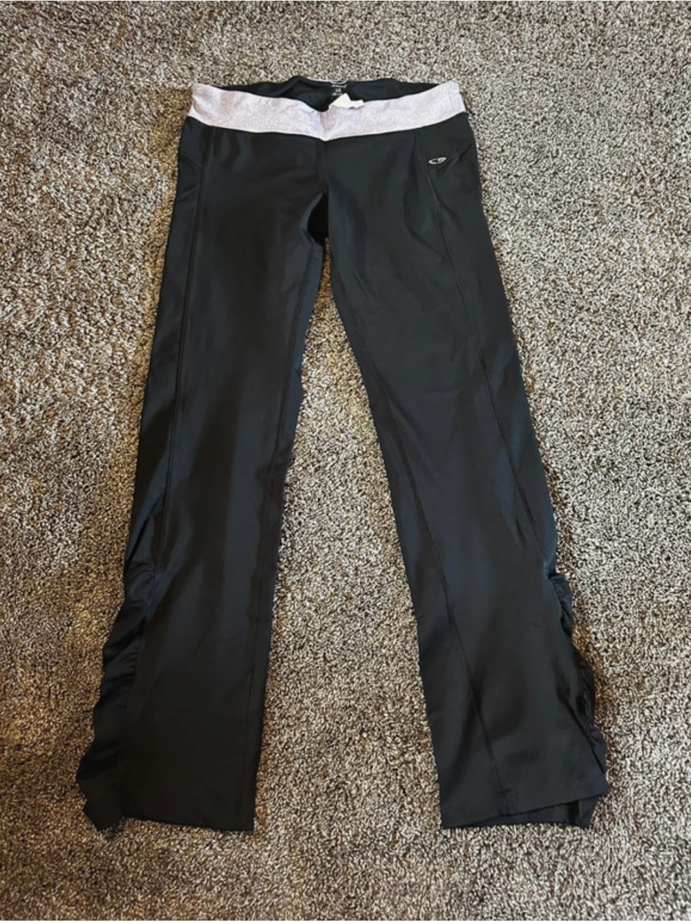 Champion Black Leggings with White Waistband